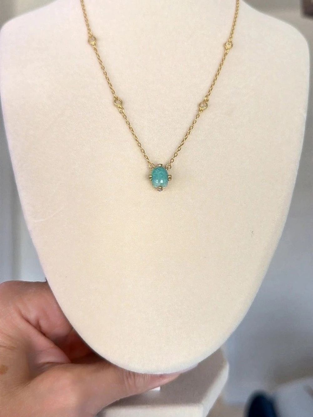 Freida Rothman Coastal Hues Matte Gold Amazonite Necklace